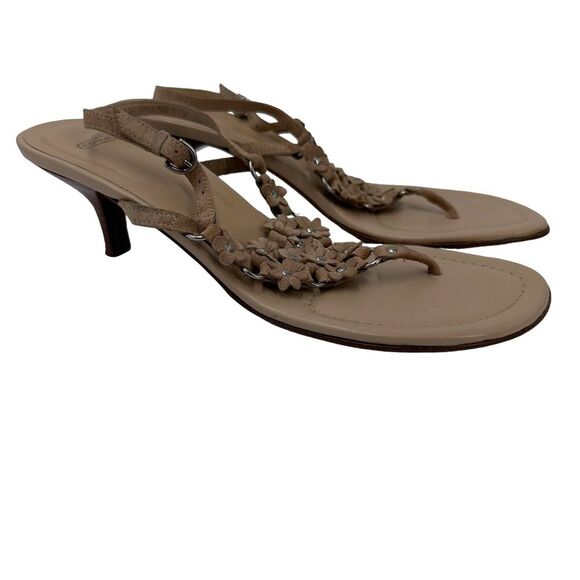Coach "Darla" Suede Biscotto Size 9.5 B  (Floral - like a cluster‎ of peonies) - Picture 1 of 10
